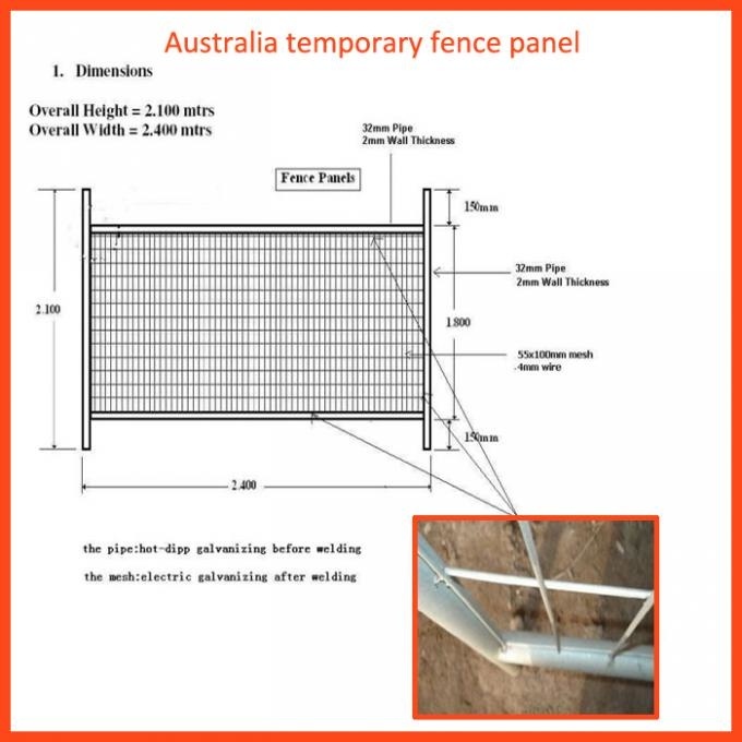 Q235 Steel Temporary Fencing , Site Security Fence Panels High Strength